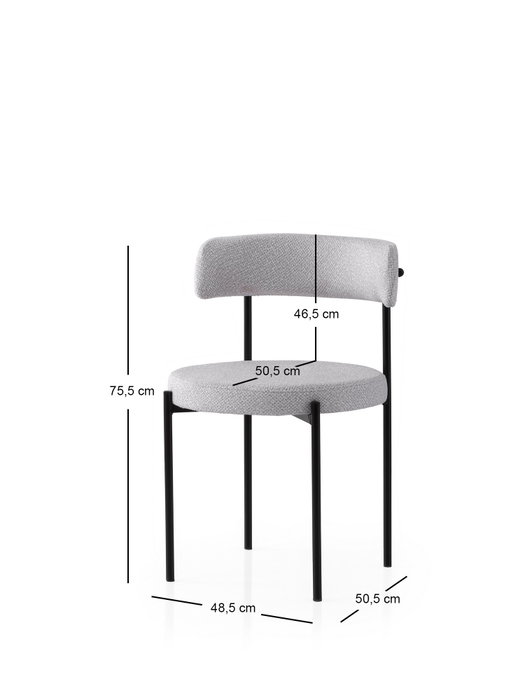 Hanah Home Gını - 4001 V2 Conjunto de Sillas Negro y Gris Hanah Home Gını - 4001 V2 Conjunto de Sillas Negro y Gris